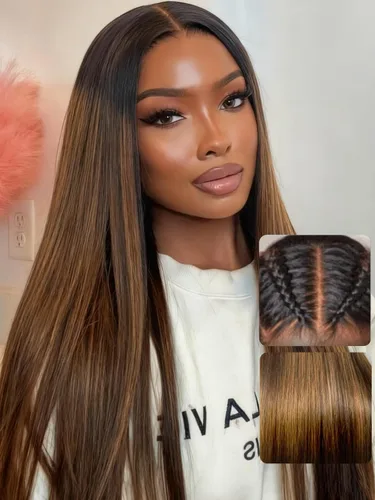 Miniatura 11 de UNICE Yaki - Pelucas de cabello humano lacio con encaje frontal 13x4, con cordón, Pre-Todo, sin pegamento, peluca de cabello humano frontal