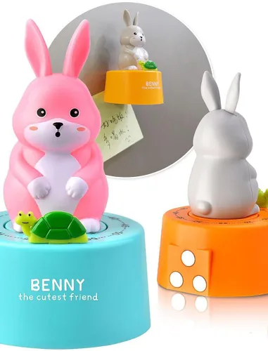 Miniatura 7 de Conejo de dibujos animados modelo temporizador mecánico 60 minutos de cocina Gadget reloj de cocina contadores de alarma temporizador manual