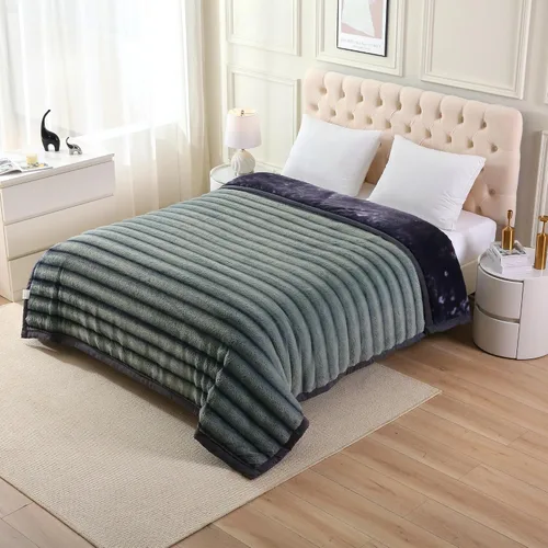 Miniatura 4 de JML - Manta coreana pesada de 85 x 93 pulgadas, 8.4 libras, manta de forro polar de franela de felpa estampada de lujo tamaño King para hombres