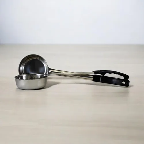 Miniatura 9 de Cuchara de acero inoxidable sólido de 6 onzas para medir y servir; cucharas de grado comercial (paquete de 12)