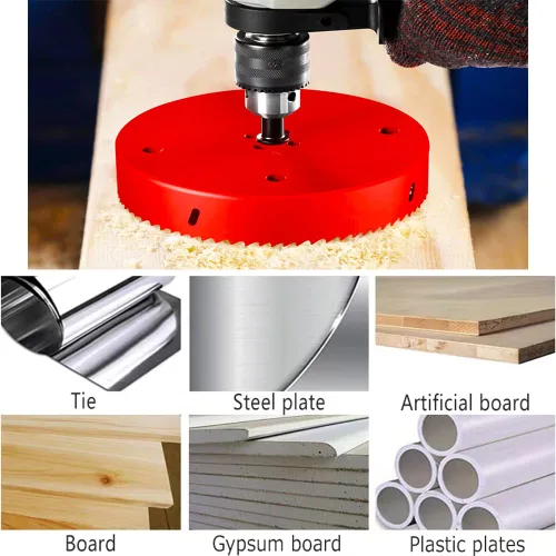 Miniatura 6 de Sierra de agujero bimetálica de 10 pulgadas, cortador de agujeros HSS, resistente para perforar madera, plástico, madera contrachapada, techo