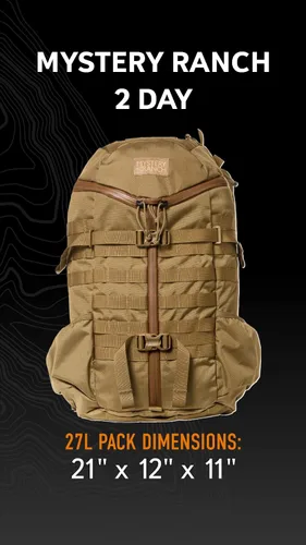 Miniatura 2 de Mystery Ranch Mochila de 2 días - Mochila táctica Molle Senderismo, 27L, Coyote