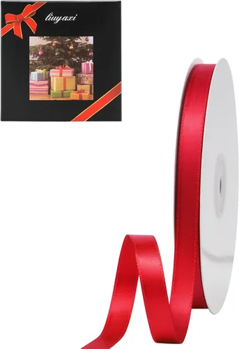 Miniatura 67 de LIUYAXI - Cinta de satén roja de doble cara, 2 pulgadas X 25 yardas continuas, cintas perfectas para envolver regalos, ramo de boda, decoración DIY