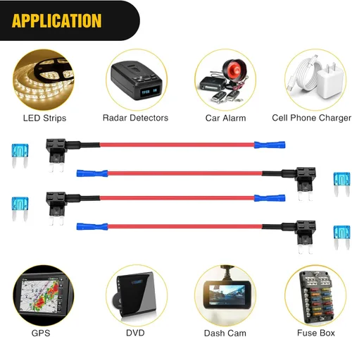 Miniatura 8 de Nilight Portafusibles para añadir a un circuito, adaptador de llave de fusible Mini ATM APM Blade, paquete de 10, 2 años de garantía 10 piezas mini