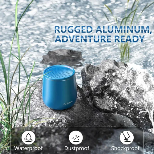 Miniatura 3 de INSMY Altavoz Bluetooth pequeño, mini altavoz inalámbrico portátil impermeable, emparejamiento estéreo de audio rico en graves intensos