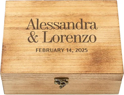 Miniatura 23 de Let's Make Memories Caja de recuerdos de madera personalizada con tapa con bisagras, caja de recuerdos de madera, almacenamiento decorativo
