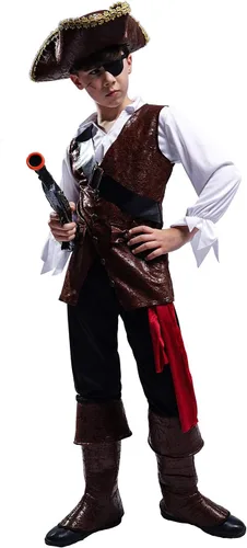 Miniatura 3 de PGOND Disfraz de pirata de lujo para niños con sombrero