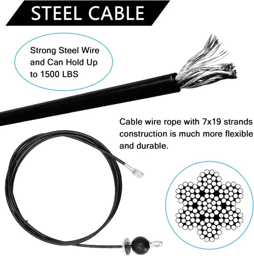 Miniatura 5 de Taeku Cable de polea de fitness, cable de polea de 0.236 in, cable de acero de repuesto, accesorios de máquina para gimnasio en casa, sistema
