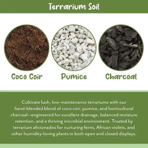 Miniatura 5 de Soil Sunrise Mezcla de tierra para macetas de terrario (8 cuartos de galón) con carbón filtrado mezclado hecho a medida para terrarios