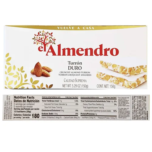 Miniatura 2 de El Almendro Turrón Paquete Variado de 3 - Turrón de Yema de Huevo Tostado (Yema Tostada) 7.5 oz, Turrón Crujiente Alicante 5.23 oz, Turrón Cremoso