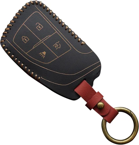 Miniatura 13 de Funda inteligente de cuero genuino para llavero compatible con Silverado Sierra Equinox Acadia 2021-2024