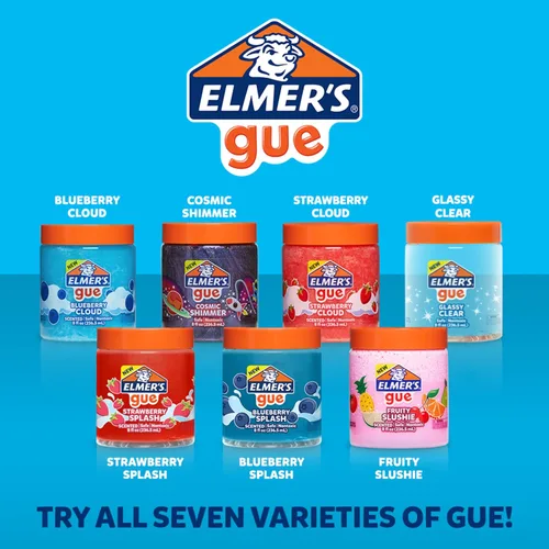 Miniatura 5 de Elmer's Gue - Slime premezclado, slime transparente y cristalino, ideal para mezclar con complementos, 2 unidades Transparente vidrioso