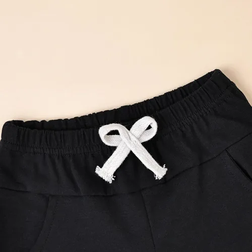 Miniatura 23 de Ropa para bebé niño pequeño, trajes de verano de manga corta, camiseta de retazos y pantalón con bolsillo, conjunto de 2 piezas, 12 meses a 4 años