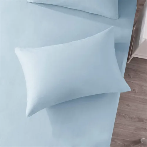 Miniatura 3 de DaDa Bedding - Lujoso juego de sábanas bajeras de algodón suave, color azul pastel sereno con fundas de almohada a juego, diseño de bolsillo