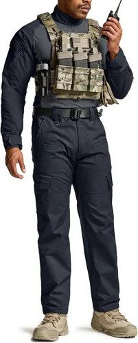Miniatura 3 de CQR Men's Flex Ripstop Tactical Pants, Water Resistant Stretch Cargo Pants, Lightweight EDC Hiking Work Pants