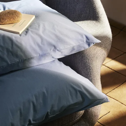Brooklinen Juego de 2 fundas de almohada de algodón orgánico, tamaño estándar en azul marino, 100% algodón orgánico certificado GOTS | Las mejores