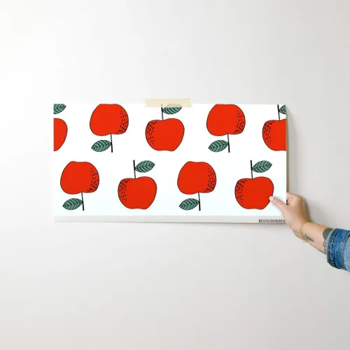 Miniatura 7 de Despegar y pegar papel tapiz muestra – Manzanas rojas niños dulces frutas frutas linda comida blanco verano otoño profesor papel pintado
