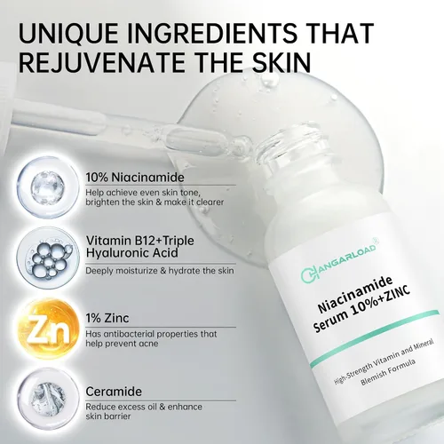 Miniatura 4 de Niacinamida 10%+Zinc 1% Suero Para La Cara, Suero De Niacinamida Para La Cara, Dermatólogo, Alivio De Enrojecimiento-1.0 fl oz 1floz
