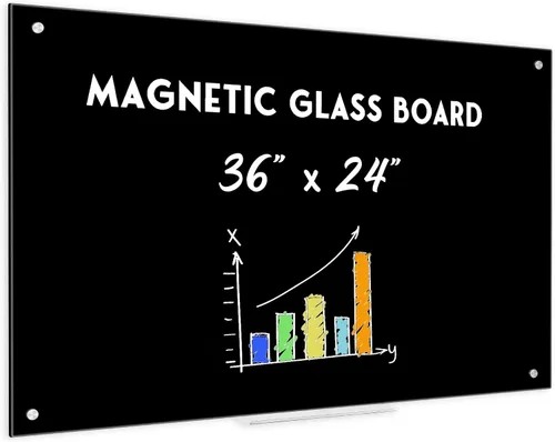 Miniatura 20 de Pizarra blanca magnética de vidrio para pared, pizarra de borrado en seco de vidrio de 16 x 12 pulgadas, pizarra blanca grande sin marco