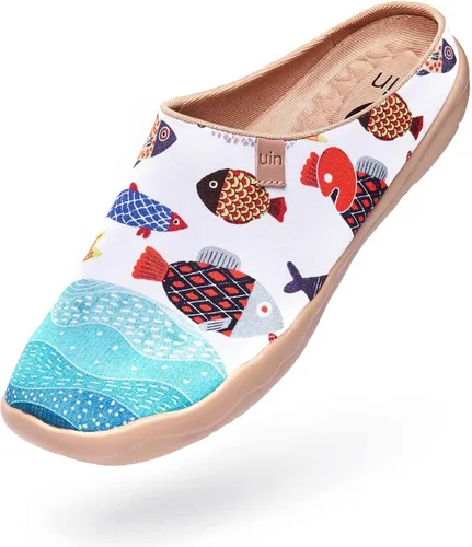 Miniatura 3 de Mocasines UIN para mujer, cómodos, modernos, pintados con diseños artísticos, para viajar, con punta ancha, estilo informal, Málaga