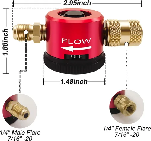 Miniatura 4 de Herramienta de purga de nitrógeno (actualizada), regulador de nitrógeno con modos PURGA y BRAZE, regulador de purga de nitrógeno HVAC ajustable