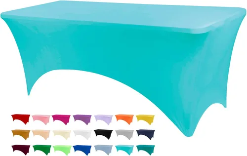 Miniatura 23 de BDDC - Fundas de mesa para mesas de 6 pies, manteles elásticos lavables y resistentes a las arrugas de color azul real de 6 pies para eventos
