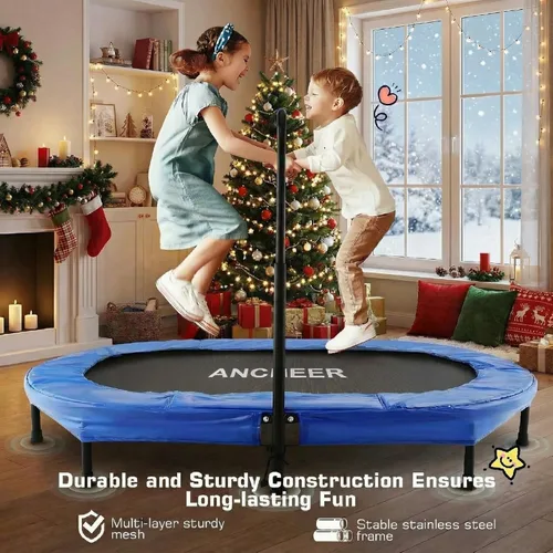 Miniatura 3 de Trampolín para niños, trampolín para niños pequeños, deportes de interior y juegos al aire libre, 56 pulgadas, capacidad de 220 libras