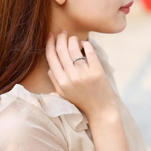 Miniatura 2 de Fidget Spinner Ring 925 Sterling Silver Anxiety Relief Ring Anti Anxiety Boredom ADHD Stress Relieving Ring for Women Men
