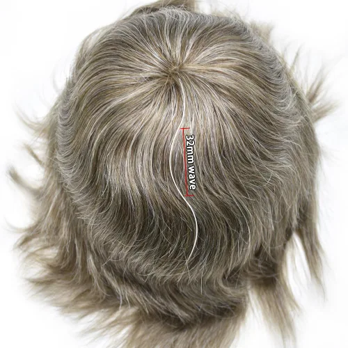 Miniatura 73 de 0.002 in ultra fina piel tupé Remy cabello humano piezas para hombres V-Looped sistema de pelo para hombre tupé pelo tupé para hombres protesis