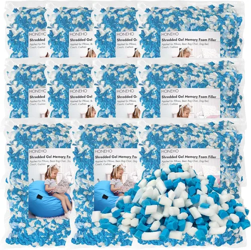 Miniatura 13 de Relleno de espuma viscoelástica de gel triturado de 2.48 libras, cómodo y suave, para almohada refrescante, puf, cama de perro, cojín de sofá