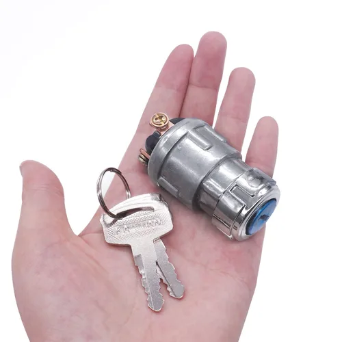 Miniatura 7 de mankk Interruptor de encendido de 3 cables con llave de 12 V, interruptor universal de arranque de motor, apagado/encendido (arranque), 3 posiciones
