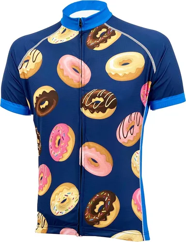 PEAK 1 SPORTS Donut - Camiseta de ciclismo para hombre, de manga corta, para ciclismo y conducción en carretera