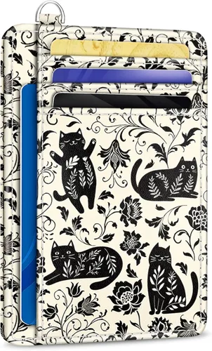 Miniatura 45 de Yonlevres Cartera delgada para tarjetas de crédito, cartera RFID para mujer, bolsillo frontal, soporte para tarjetas pequeñas, estuche para tarjetas