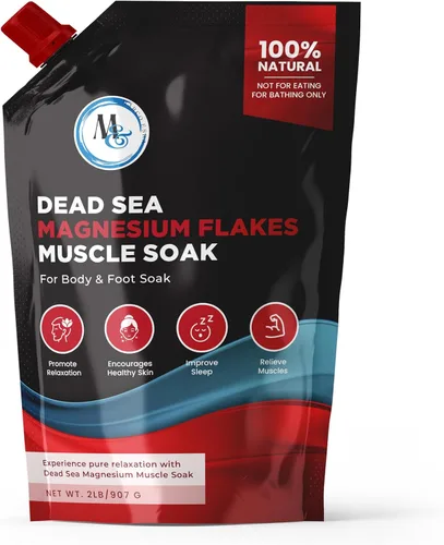 Sales de baño de copos de magnesio del Mar Muerto, alternativa superior a la sal de Epsom, suplementos minerales de primera calidad para alivio