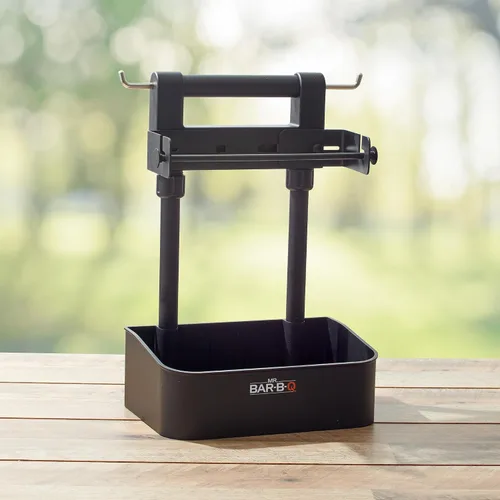 Miniatura 5 de Mr. Bar-B-Q Carrito plegable para barbacoa con gancho extendido, almacena todos los accesorios de parrilla en un solo lugar, organizador de barbacoa