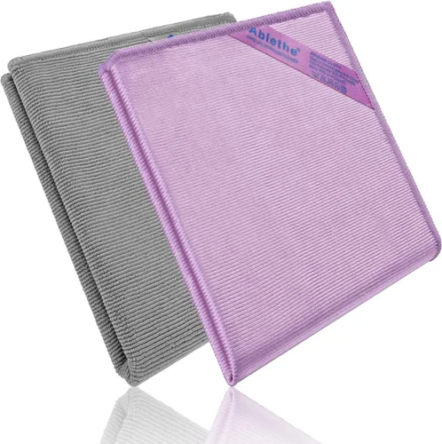 Miniatura 8 de Paño de limpieza de ventanas, paño de limpieza de microfibra, trapos de pulido de alta calidad, sin pelusas, sin rayas (gris, morado y azul)