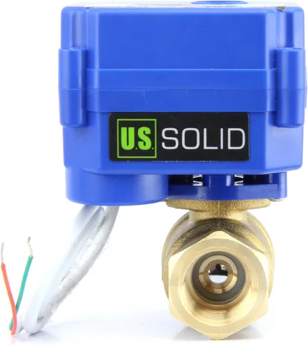 Válvula de bola motorizada. Válvula de bola de acero inoxidable de 3/4" con puerto completo, 9-24V CC y configuración de retorno automático de 2