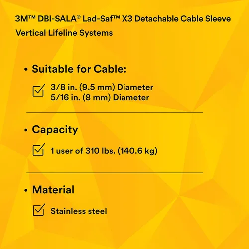 Miniatura 15 de 3M Funda para cable DBI-SALA YellowBlue