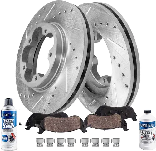 Miniatura 32 de Detroit Axle - Kit de freno trasero para Honda Civic CRX Prelude Acura Integra Rotores de freno perforados y ranurados Pastillas de freno