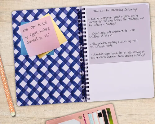 Miniatura 7 de Steel Mill & Co - Lindo cuaderno floral en espiral, diario de 8.25 x 6.25 pulgadas con tapa dura duradera y 160 páginas forradas, acuarela azul