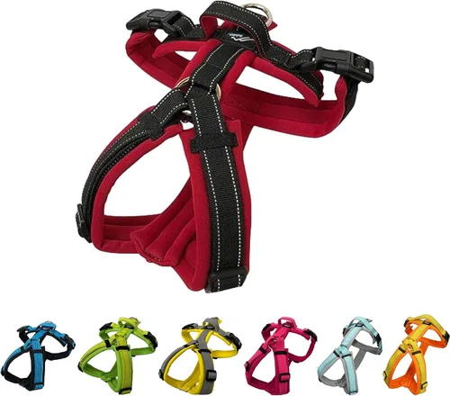 Miniatura 7 de Hakusan - Arnés para perro Zero tipo básico, seguro, sin asfixia/difícil de desconectar, gran ajuste, fácil de poner y quitar, ajustable, reflector