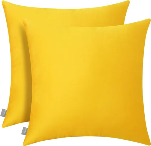 Miniatura 25 de Thmyo - Paquete de 2 fundas de almohada de algodón sólido decorativas cuadradas, fundas de almohada DIY, fundas de almohada en blanco