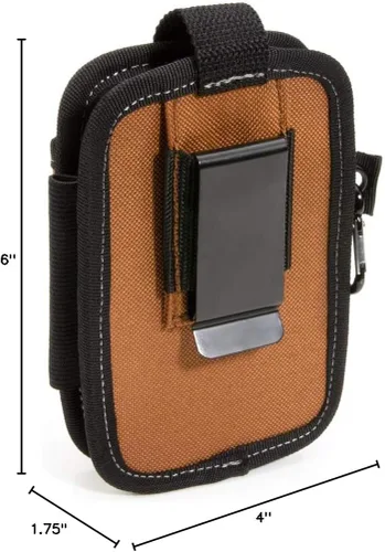 Miniatura 8 de Dickies Bolsa grande para teléfono con 2 compartimentos, clip de acero de ajuste universal para cinturón de herramientas, correa de seguridad sobre