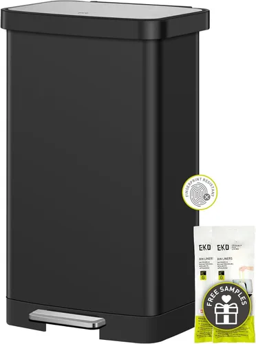 Miniatura 13 de EKO Hudson - Bote de basura de acero inoxidable mate de 50 litros/13.2 galones con compartimento de almacenamiento trasero