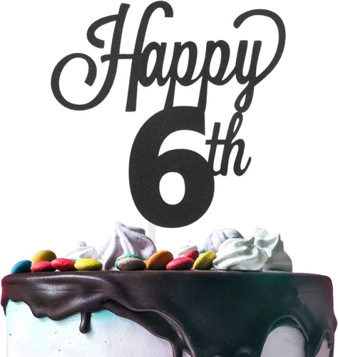 Miniatura 102 de LINGTEER - Decoración para pastel con texto "Happy Birthday 100", color negro