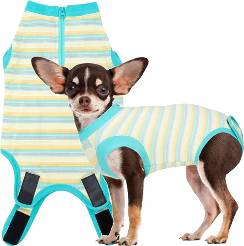 Miniatura 17 de Traje de Recuperación Wabdhaly para Perros, Traje de Cone de Perro con Cremallera Alternativa para Cirugía de Esterilización Femenina, Traje