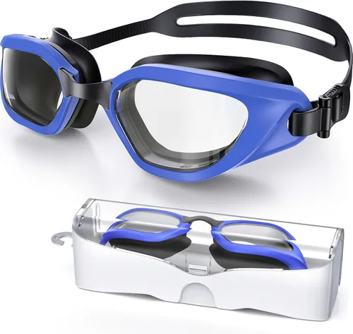 Gafas de Natación, Gafas de Natación Unisex para Adultos Anti Niebla Anti UV Sin Fugas Visión Amplia para Hombres Mujeres Jóvenes
