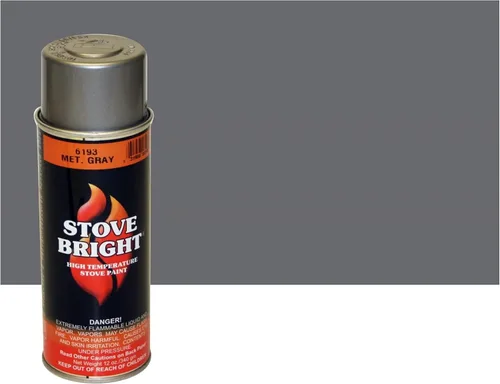 Pintura en aerosol Stove Bright de alta temperatura, metálica, hasta 1200 grados, 12 onzas (paquete de 1), 1A53H001 - transparente