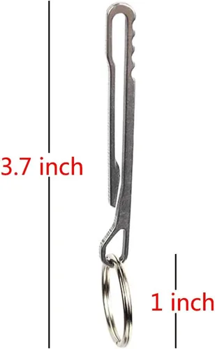 Miniatura 4 de 2 llaveros de acero inoxidable con hebilla colgante, herramienta portátil EDC Quickdraw