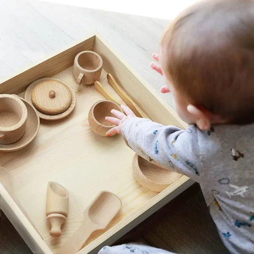 Miniatura 5 de Herramientas Montessori para contenedores sensoriales: 1 caja de madera + 11 herramientas sensoriales para niños pequeños y niños en edad preescolar